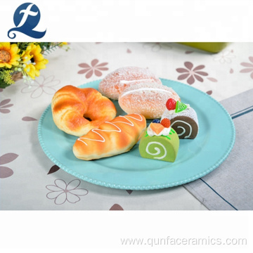 High quality round dinner kitchen cake plate ceramic